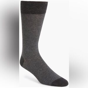 Cole Haan Dress Crew Socks Graphite Heather Comfort Stretch NWT